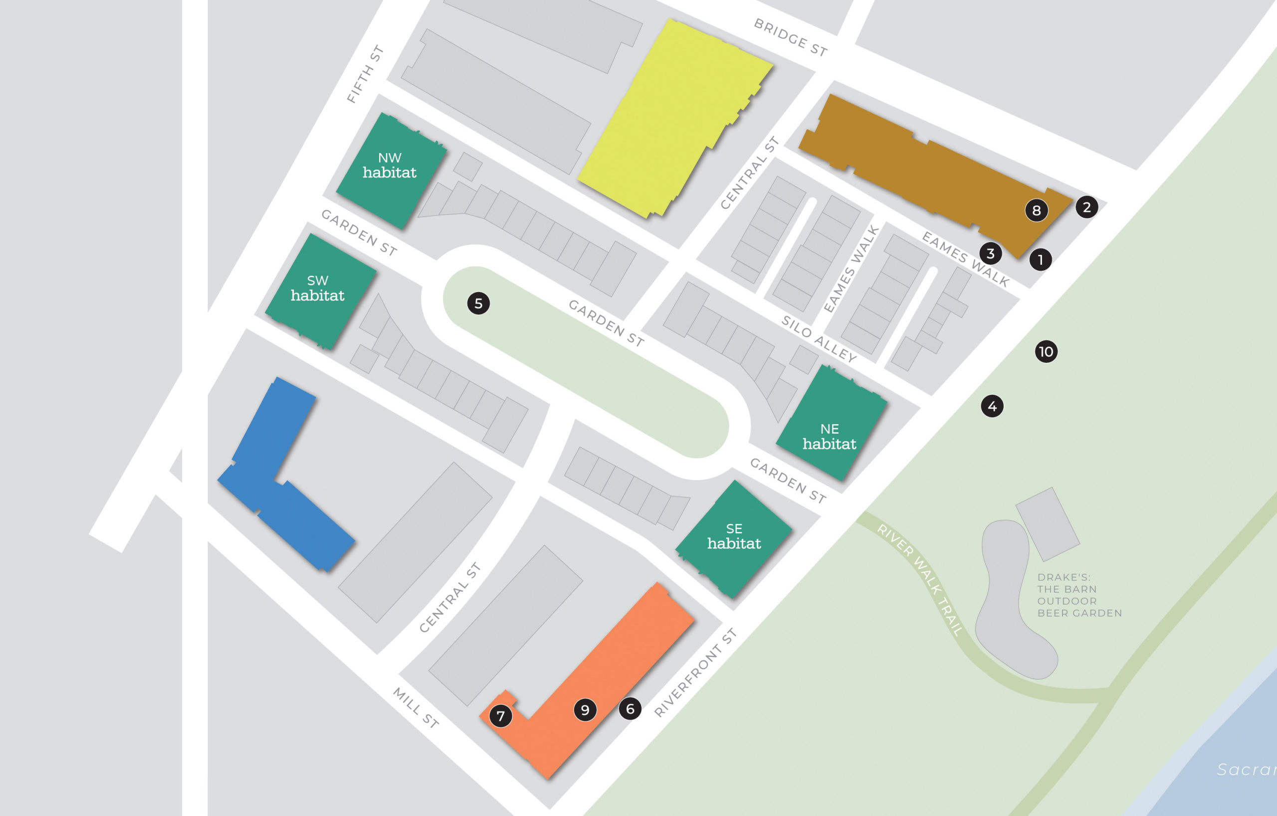 Amenities Map for The Bridge District