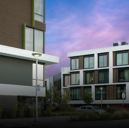 Habitat exterior view of balconies